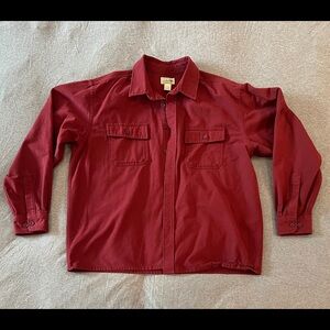 L.L. Bean flannel button down shirt.